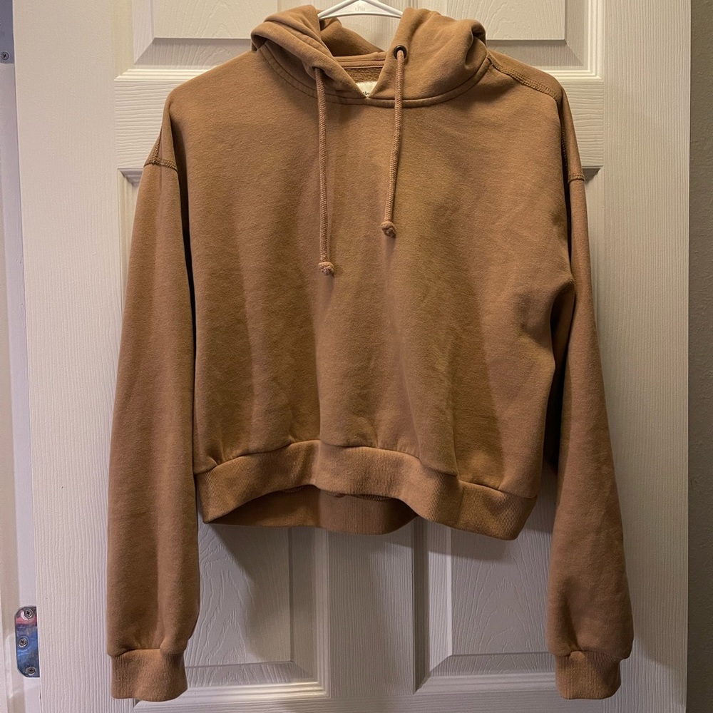 Abercrombie and Fitch Brown Cropped Hoodie